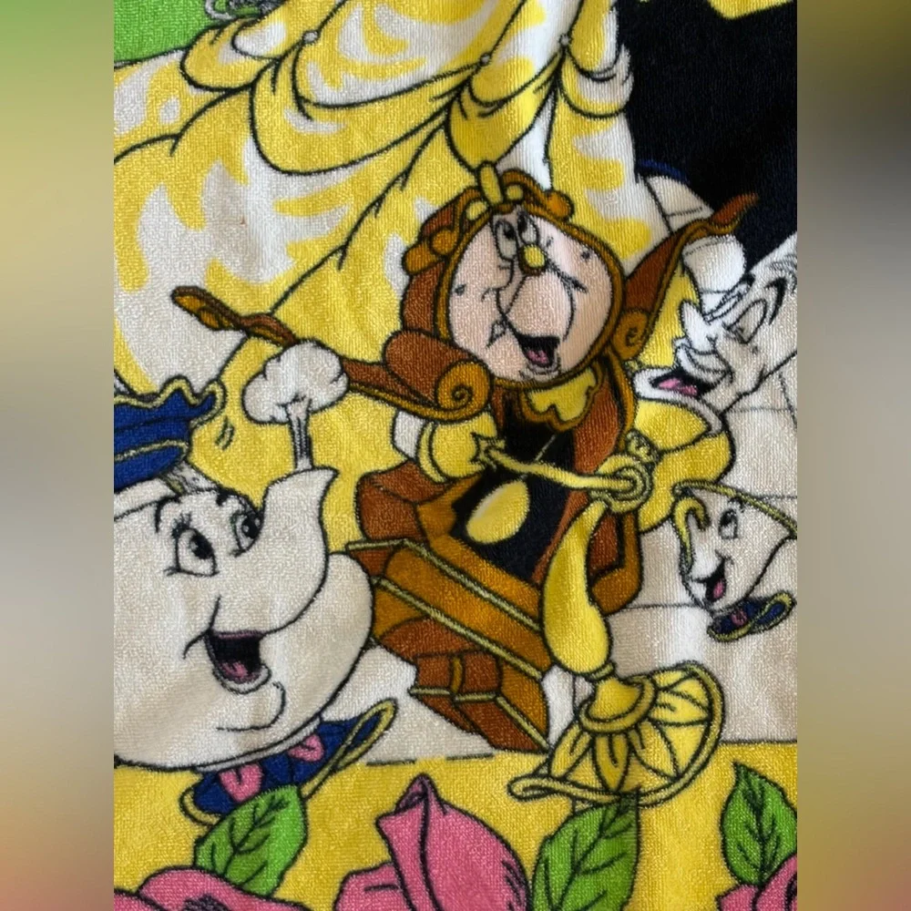 Vintage Beauty & The Beast Disney Franco Cotton Beach Towel, Disney Home Decor